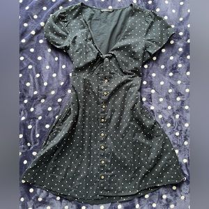 DARK BLUE POLKA DOT DRESS